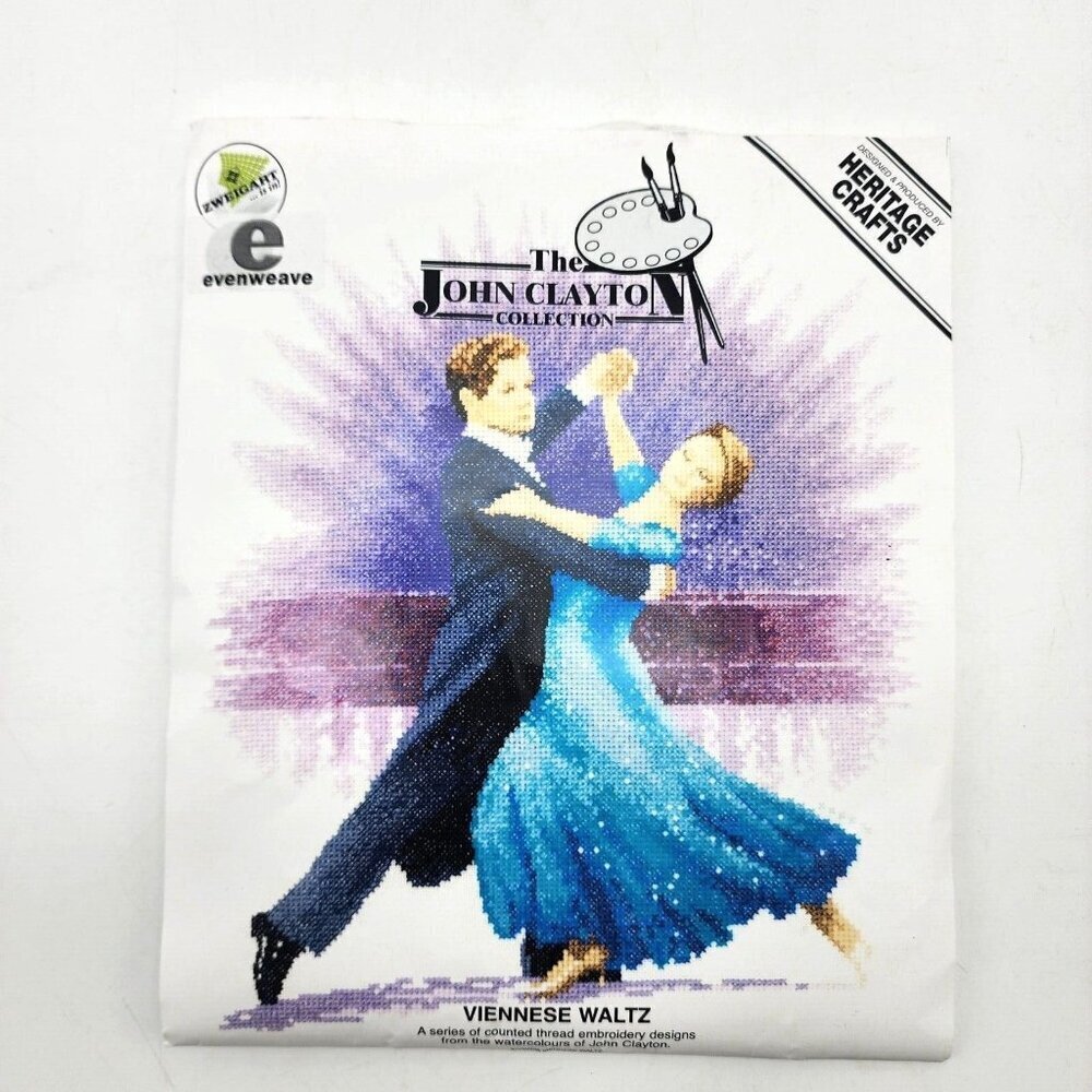 John Clayton Counted Cross Stitch Kit VIENNESE WALTZ Dancers by Heritage Crafts
